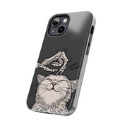 Skeleton Scratch Cat Gothic Humor Tough Phone Case LavenderCeleste