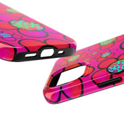 Hot Pink Retro Flower Power Tough Phone Case LavenderCeleste