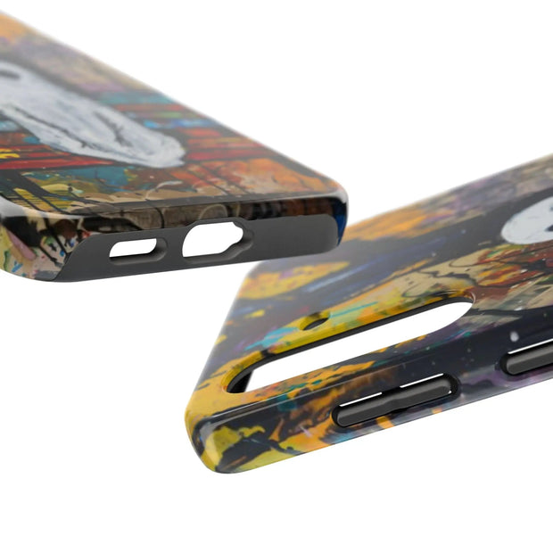 Sad Ghost on Park Bench Abstract Art Phone Case LavenderCeleste