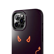 Neon Devil Eyes Tough Phone Case – Minimal Dark Glow Aesthetic Printify