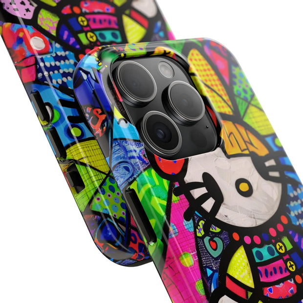 Pop Patchwork Kitty Tough Phone Case LavenderCeleste