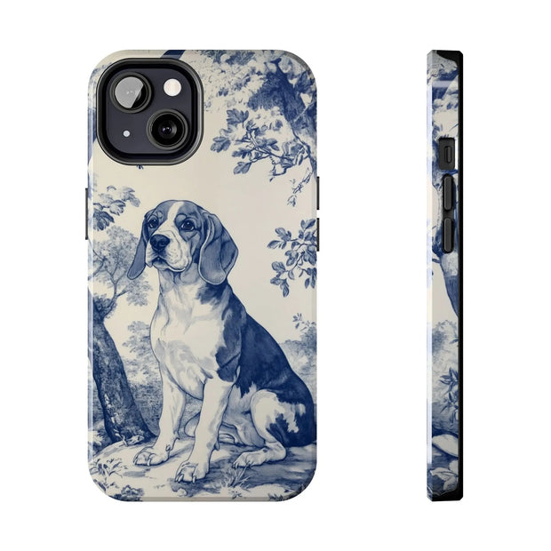 Blue Toile Beagle Country Scenic Tough Phone Case LavenderCeleste
