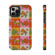 Retro Groovy Snail and Mushroom Tough Phone Case LavenderCeleste