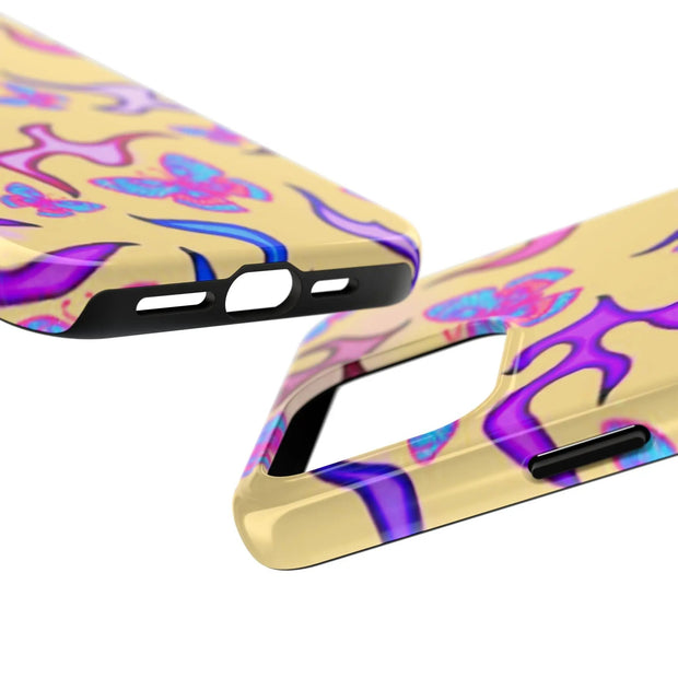 Y2K Butterfly Flames Retro Tough Phone Case LavenderCeleste