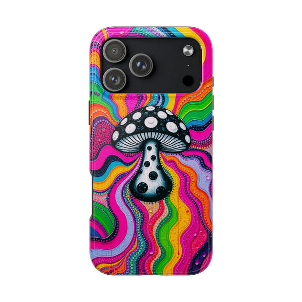 Psychedelic Rainbow Mushroom Art – Trippy Tough Case Printify