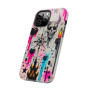 Skull Occult Neon Drip Pastel Goth Tough Phone Case LavenderCeleste