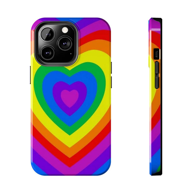 Pride Rainbow Heart Tough Phone Case LavenderCeleste