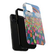 Rainbow Tulip Field Tough Phone Case LavenderCeleste
