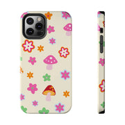 Retro Mushroom Flower Power Tough Phone Case LavenderCeleste