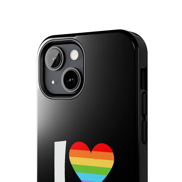 I Love Boys Pride Tough Phone Case – LGBTQ+ Rainbow Heart Design