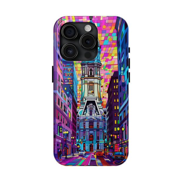 Philadelphia Pop Art Skyline Tough Phone Case LavenderCeleste