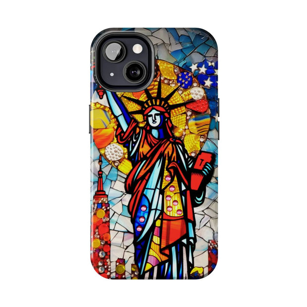 Statue of Liberty Mosaic Art Tough Phone Case LavenderCeleste