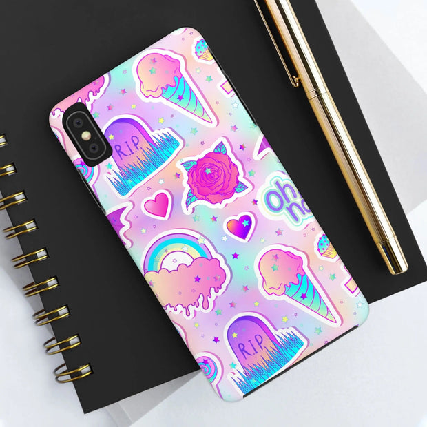 Pastel Goth Kawaii Graveyard Tough Phone Case LavenderCeleste