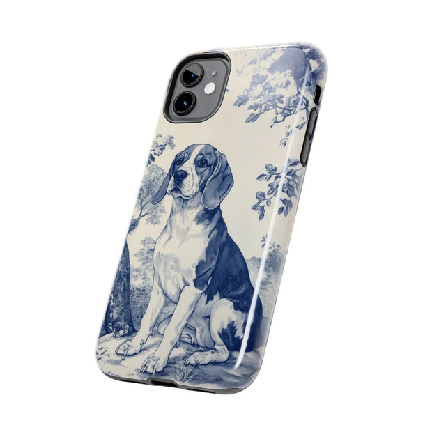 Blue Toile Beagle Country Scenic Tough Phone Case LavenderCeleste