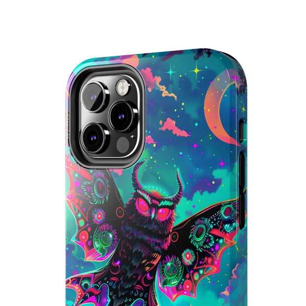 Mothman Tough Phone Case – Psychedelic Neon Cryptid Aesthetic - LavenderCeleste