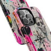 Skull Occult Neon Drip Pastel Goth Tough Phone Case LavenderCeleste