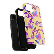 Y2K Butterfly Flames Retro Tough Phone Case LavenderCeleste