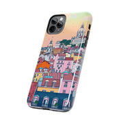 Lisbon Portugal Tough Phone Case – Pastel City Skyline Aesthetic