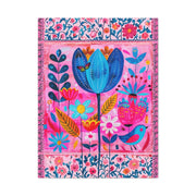 Whimsical Pink Blue Floral Matte Canvas Art - LavenderCeleste