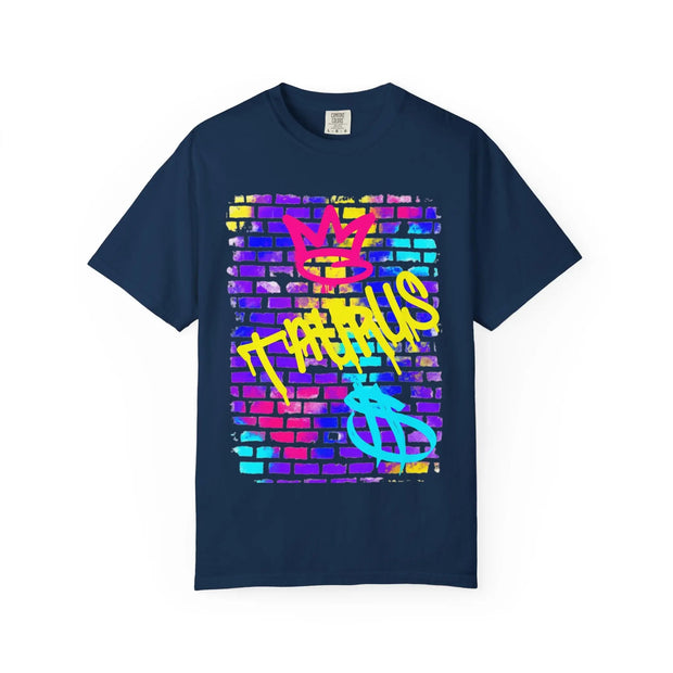 Taurus Graffiti Crown Street Art Comfort Colors Tee LavenderCeleste