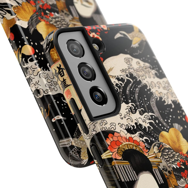 Golden Geisha Wave Japanese Art Tough Phone Case