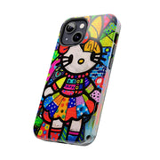 Pop Patchwork Kitty Tough Phone Case LavenderCeleste
