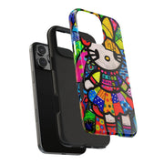 Pop Patchwork Kitty Tough Phone Case LavenderCeleste