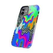 Trippy Technicolor Drip Retro Tough Phone Case LavenderCeleste