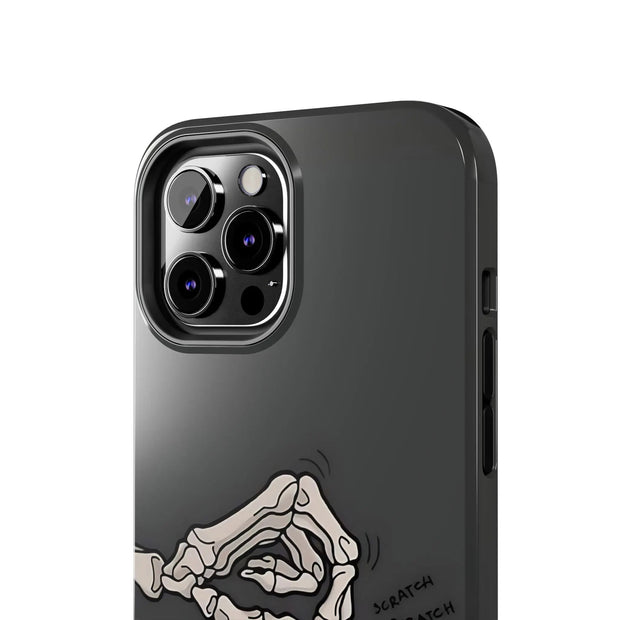 Skeleton Scratch Cat Gothic Humor Tough Phone Case LavenderCeleste