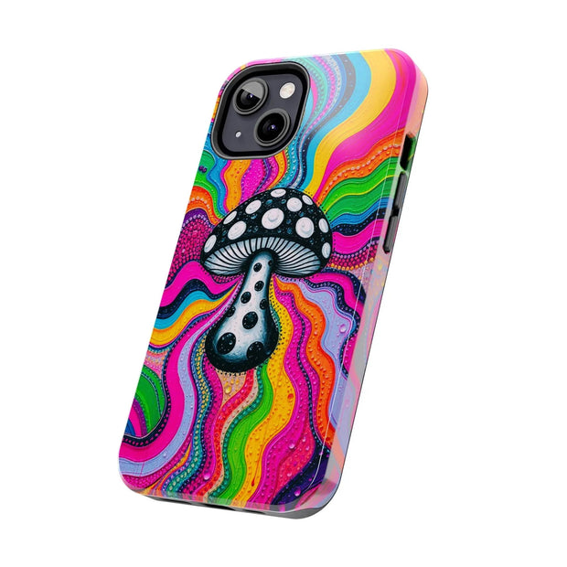 Psychedelic Rainbow Mushroom Art – Trippy Tough Case Printify