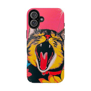Yawning Cat Pop Art Bright Retro Aesthetic Tough Phone Case LavenderCeleste