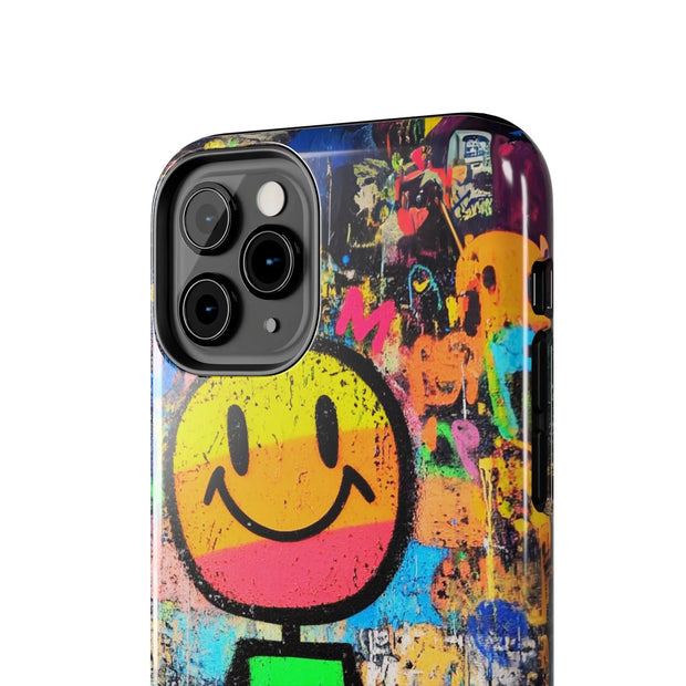 Rainbow Graffiti Smiley Tough Phone Case LavenderCeleste