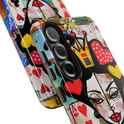 Queen of Hearts Pop Art Tough Phone Case LavenderCeleste