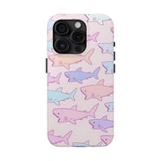 Pastel Shark Pattern Tough Phone Case Printify