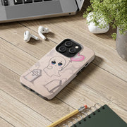Sad Ghost with Heart Balloon Kawaii Tough Phone Case LavenderCeleste
