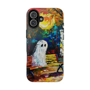 Lonely Ghost Tough Phone Case – Abstract Fall Park Bench Painting