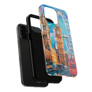London Big Ben Collage Tough Phone Case – Vibrant City Pop Art Design