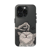 Skeleton Scratch Cat Gothic Humor Tough Phone Case LavenderCeleste
