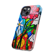 January Carnation Stained Glass Birth Flower Tough Phone Case