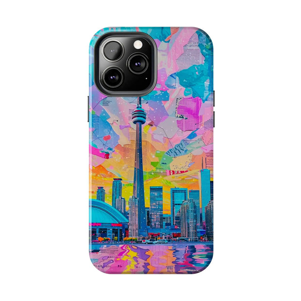 Toronto Pop Art Collage Skyline Tough Phone Case LavenderCeleste