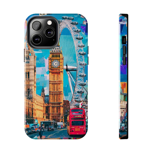 London Big Ben Collage Tough Phone Case – Vibrant City Pop Art Design