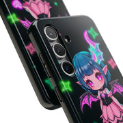 Kawaii Gothic Succubus Neon Heart Tough Phone Case