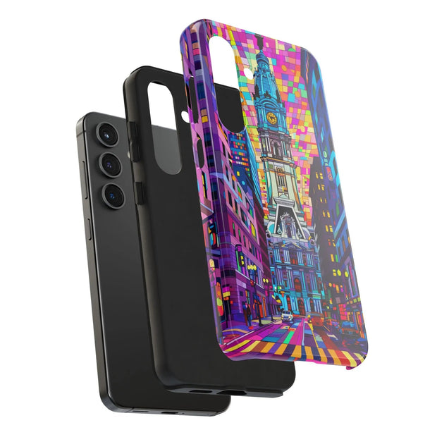 Philadelphia Pop Art Skyline Tough Phone Case LavenderCeleste