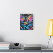 Psychedelic Guitar Angel Matte Canvas Art LavenderCeleste