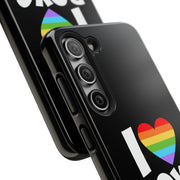 I Love Boys Pride Tough Phone Case – LGBTQ+ Rainbow Heart Design