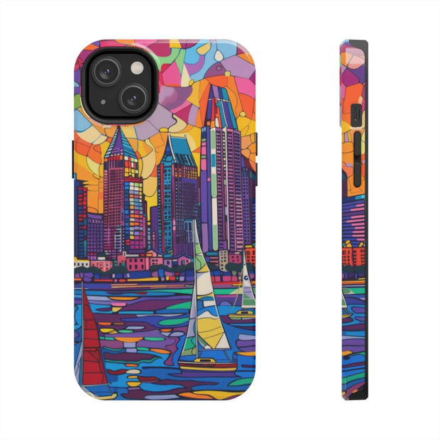 San Diego Skyline Pop Art Tough Phone Case LavenderCeleste