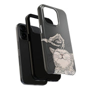 Skeleton Scratch Cat Gothic Humor Tough Phone Case LavenderCeleste