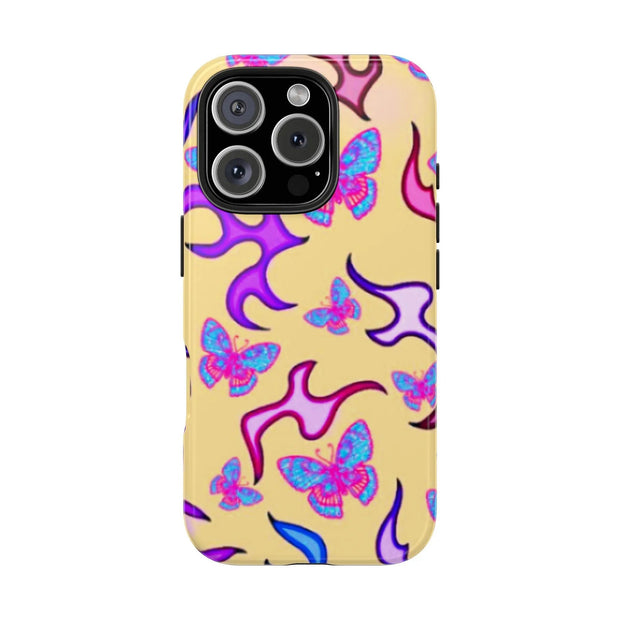 Y2K Butterfly Flames Retro Tough Phone Case LavenderCeleste