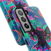 Mothman Tough Phone Case – Psychedelic Neon Cryptid Aesthetic - LavenderCeleste