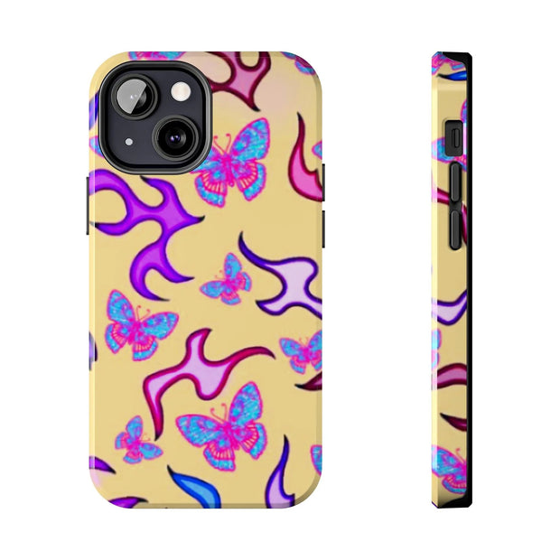 Y2K Butterfly Flames Retro Tough Phone Case LavenderCeleste